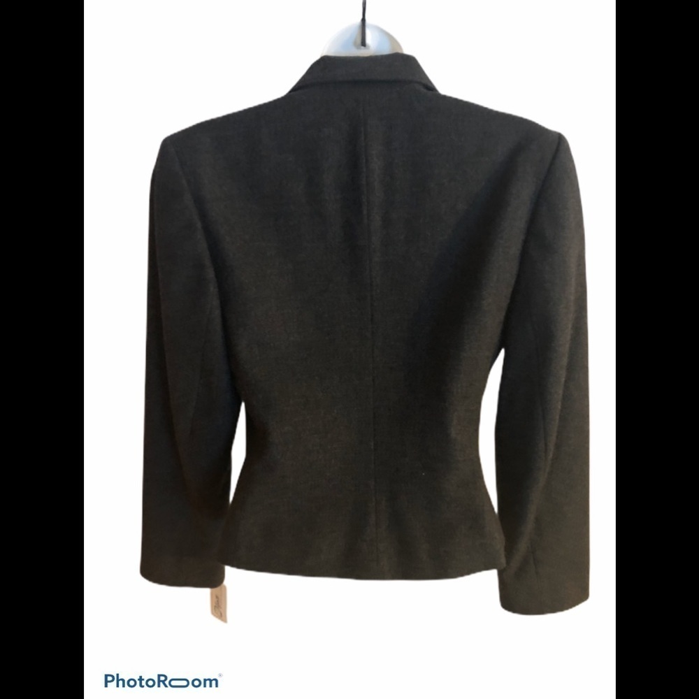 NWT VTG 80’s Miss Pendleton Wool Cropped Blazer Charcoal Sz 4 Dark Academia - Picture 5 of 6